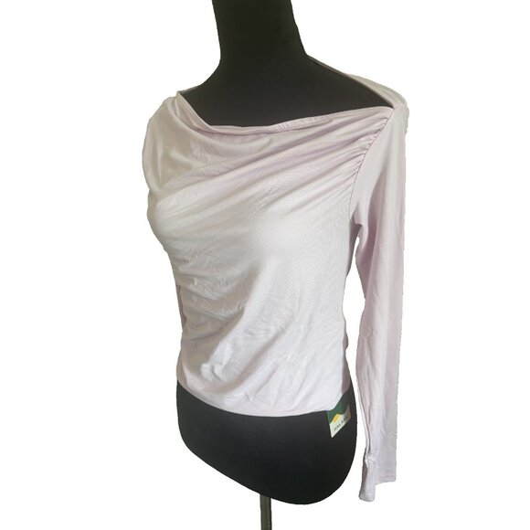 Light Pink Off-Shoulder Long Sleeve Top By Halara XS - Picture 5 of 12